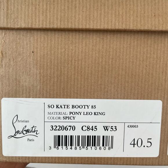 Christian Louboutin So Kate Booty 85 Leopard Heel Bootie EU 40.5 - Picture 13 of 13